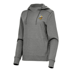 Minnesota Vikings Antigua Women's Justice Pullover Hoodie - Heather Black - NFL