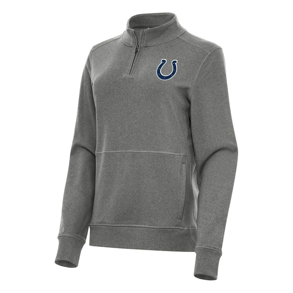 Indianapolis Colts Antigua Women's Crush Quarter-Zip Jacket - Heather Black - NFL