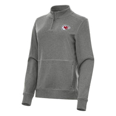 Kansas City Chiefs Antigua Women's Crush Quarter-Zip Jacket - Heather Black - NFL