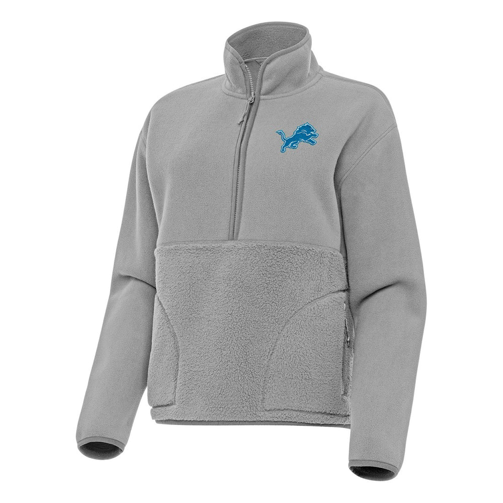 Detroit Lions Antigua Women's Figure Half-Zip Sweatshirt - Gray - NFL