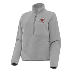 Cleveland Browns Antigua Women's Figure Half-Zip Sweatshirt - Gray - NFL