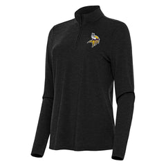 Minnesota Vikings Antigua Women's Bright Quarter-Zip Sweatshirt - Heather Black - NFL