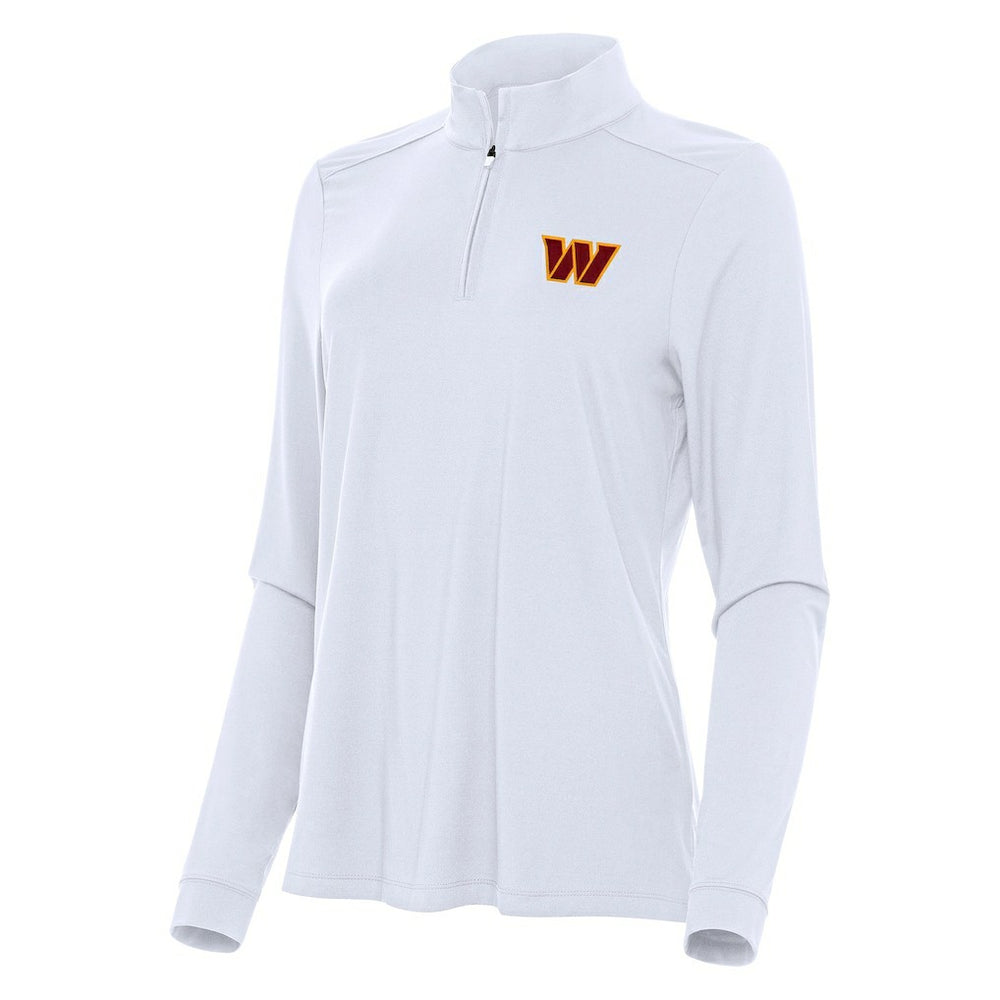 Washington Commanders Antigua Women's Intent Quarter-Zip Sweatshirt - White - NFL