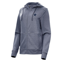 Dallas Cowboys Antigua Women's Seeker Full-Zip Hoodie Jacket - Heather Navy - NFL
