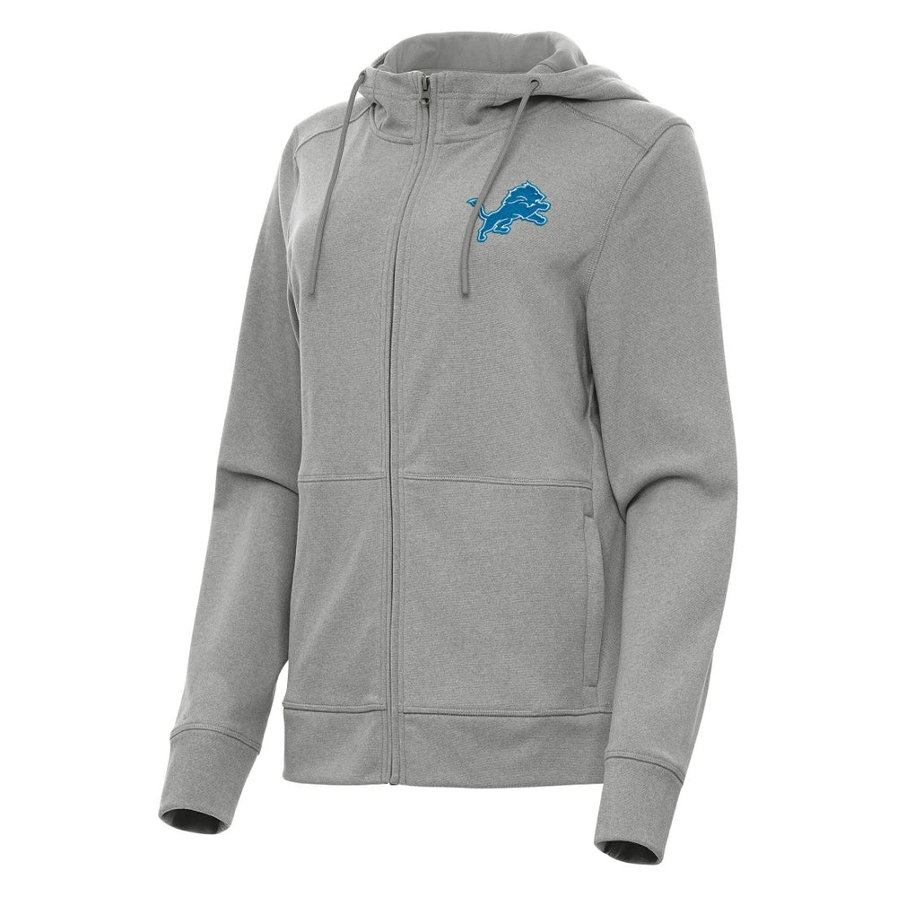 Detroit Lions Antigua Women's Seeker Full-Zip Hoodie Jacket - Heather Gray - NFL