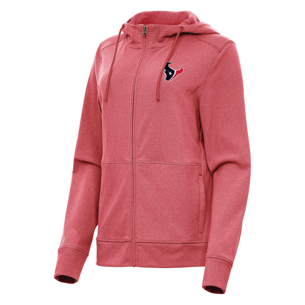 Houston Texans Antigua Women's Seeker Full-Zip Hoodie Jacket - Heather Red - NFL