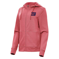 New York Giants Antigua Women's Seeker Full-Zip Hoodie Jacket - Heather Red - NFL