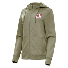 New York Giants Antigua Women's Seeker Full-Zip Hoodie Jacket - Heather Olive - NFL
