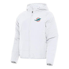 Miami Dolphins Antigua Women's Universe Full-Zip Hoodie Jacket - White - NFL