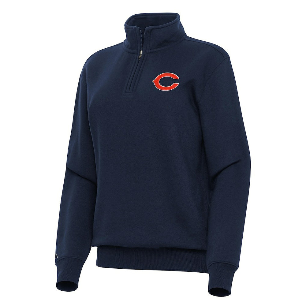 Chicago Bears Antigua Women's Victory Quarter-Zip Top - Navy - NFL