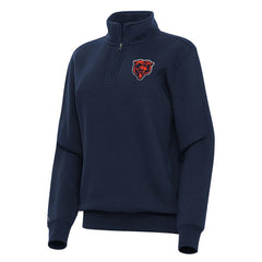 Chicago Bears Antigua Women's Victory Quarter-Zip Top - Navy - NFL