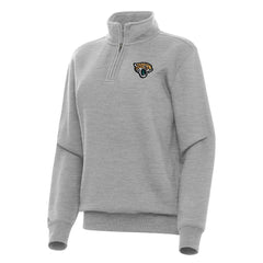Jacksonville Jaguars Antigua Women's Victory Quarter-Zip Top - Heather Gray - NFL