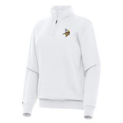 Minnesota Vikings Antigua Women's Victory Quarter-Zip Top - White - NFL