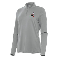 Cleveland Browns Antigua Women's Reprocess Quarter-Zip Top - Gray - NFL