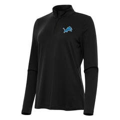 Detroit Lions Antigua Women's Reprocess Quarter-Zip Top - Black - NFL