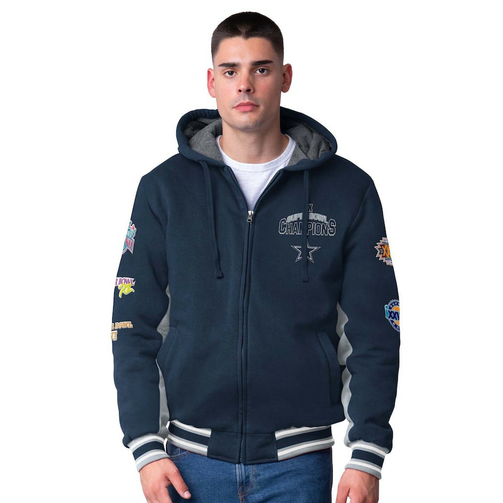 Dallas Cowboys G-III Sports by Carl Banks No Huddle Commemorative Full-Zip Hoodie Jacket - Navy - NFL