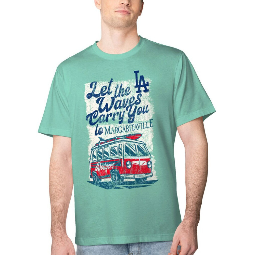 Los Angeles Dodgers Margaritaville Bus Waves Graphic T-Shirt for sale