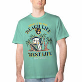 Milwaukee Brewers Margaritaville Beach Hut Graphic T-Shirt Sale