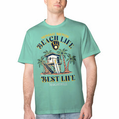 Milwaukee Brewers Margaritaville Beach Hut Graphic T-Shirt Sale