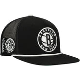 Mitchell & Ness Brooklyn Nets Roper Trucker Snapback Hat Black