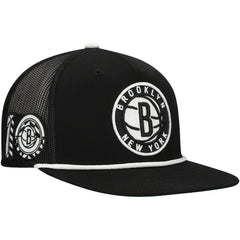 Mitchell & Ness Brooklyn Nets Roper Trucker Snapback Hat Black