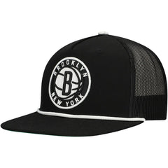 Mitchell & Ness Brooklyn Nets Roper Trucker Snapback Hat Black