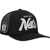 Mitchell & Ness Brooklyn Nets Script Trucker Adjustable Hat Black
