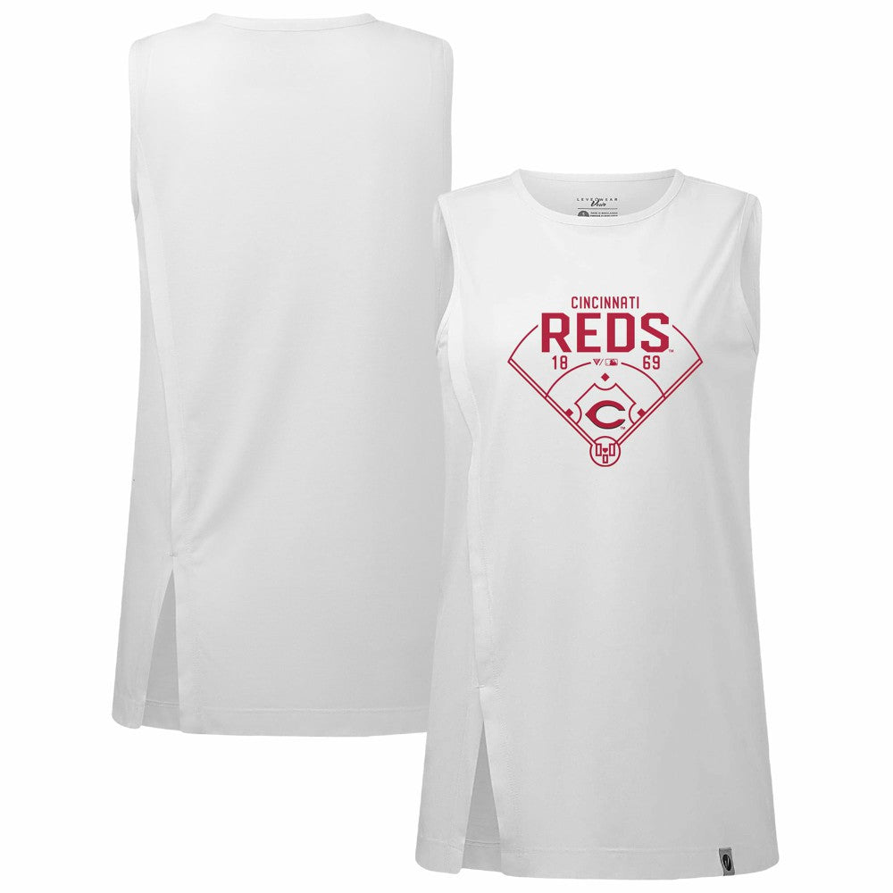 Cincinnati Reds Levelwear Women's Influx Home Field Tank Top Discount