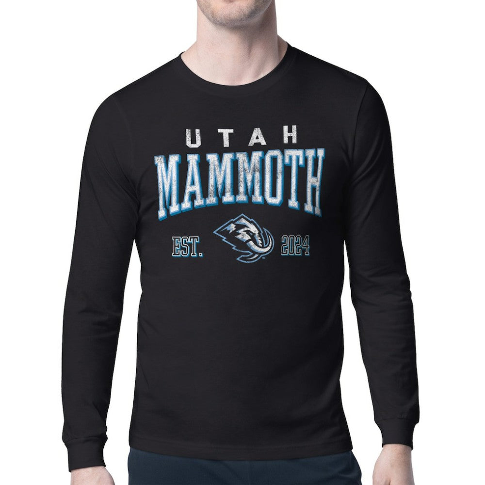 Utah Mammoth Starter Retro Graphic Long Sleeve T-Shirt - Black | NHL Lifestyle