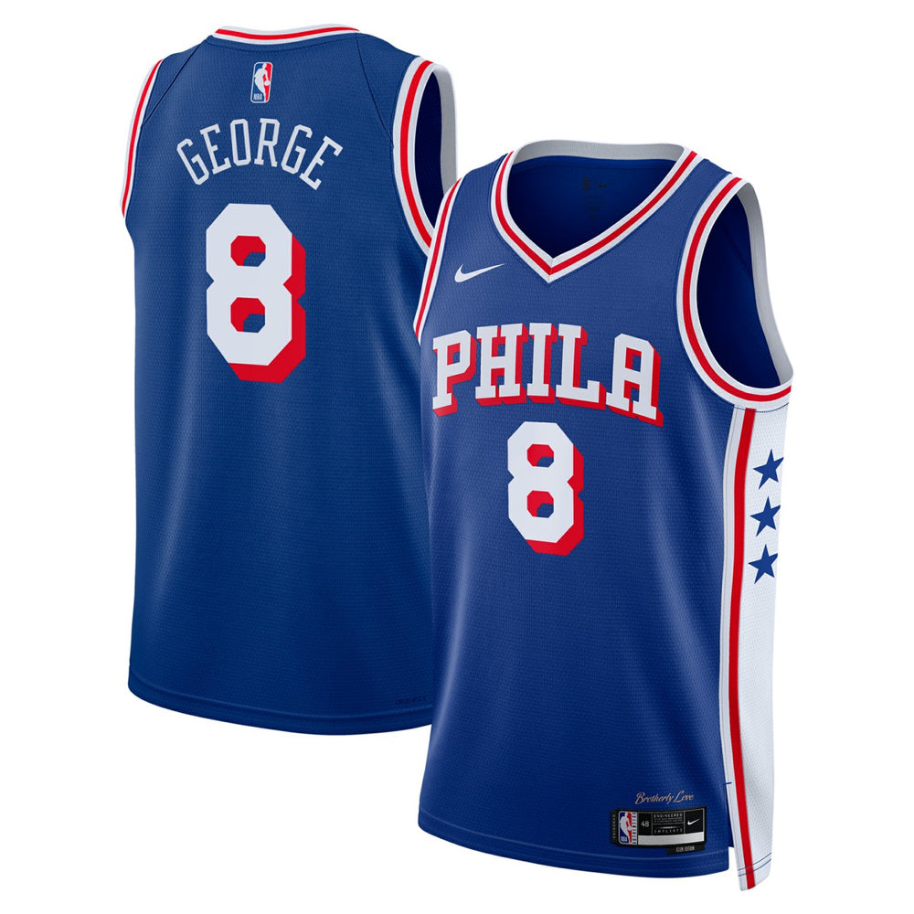 Nike Paul George Philadelphia 76ers Unisex 2024 Offseason Addition Swingman Jersey Royal