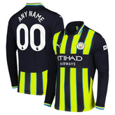 Puma - Manchester City 2024/25 Away Replica Long Sleeve Custom Jersey - Navy