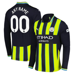 Puma - Manchester City 2024/25 Away Replica Long Sleeve Custom Jersey - Navy
