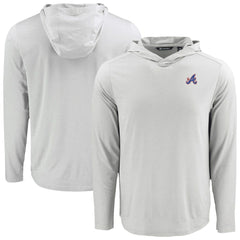 Atlanta Braves Cutter & Buck Coastline Epic Comfort Recycled Eco Hoodie Long Sleeve T-Shirt Sale