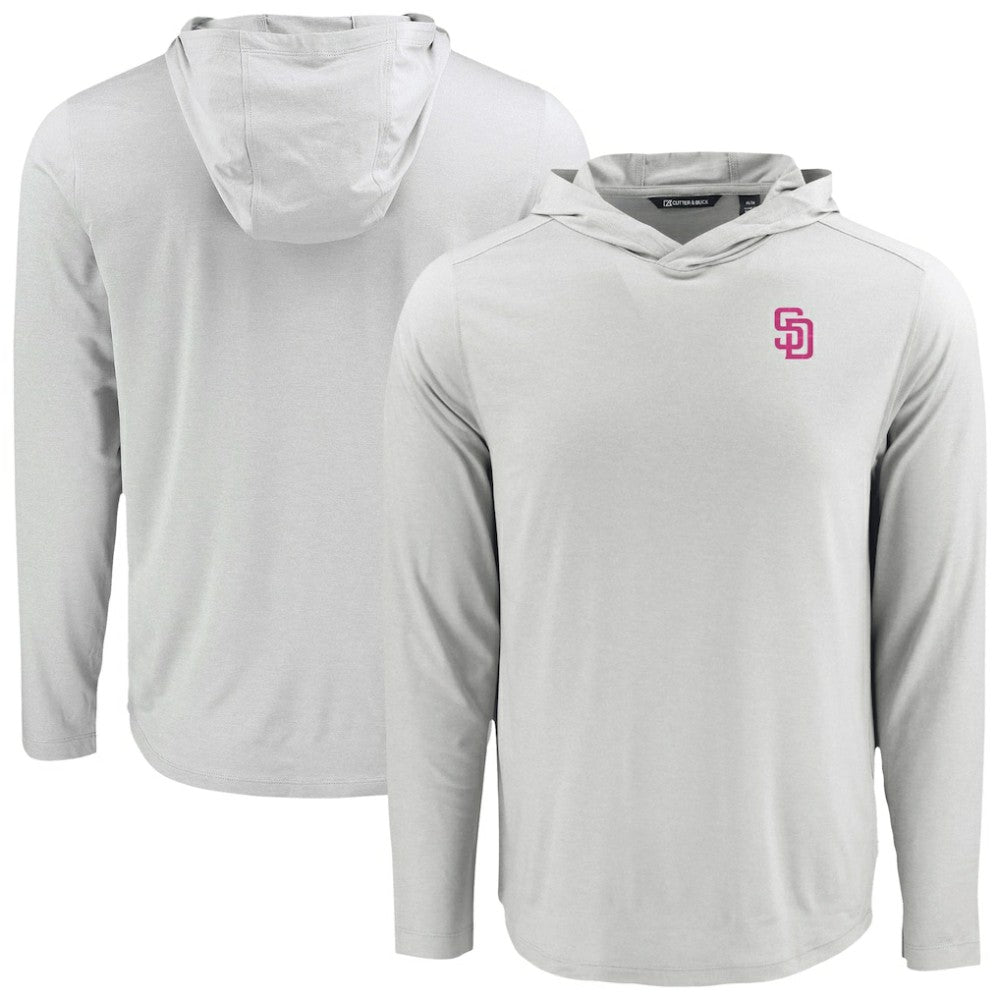 San Diego Padres Cutter & Buck Coastline Epic Comfort Recycled Eco Hoodie Long Sleeve T-Shirt Online