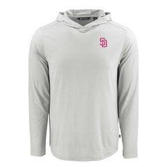 San Diego Padres Cutter & Buck Coastline Epic Comfort Recycled Eco Hoodie Long Sleeve T-Shirt Online