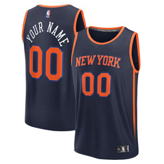 Fanatics New York Knicks Fast Break Custom Jersey Statement Edition Navy