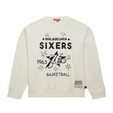 Mitchell & Ness Philadelphia 76ers Women's Hardwood Classics Pullover Sweatshirt Cream