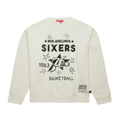 Mitchell & Ness Philadelphia 76ers Women's Hardwood Classics Pullover Sweatshirt Cream