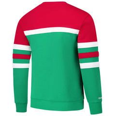 Mitchell & Ness Milwaukee Bucks Hardwood Classics Vintage Logo Head Coach Pullover Sweatshirt Green/Red