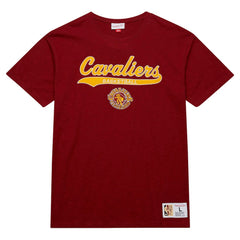 Mitchell & Ness Cleveland Cavaliers Hardwood Classics Felt Applique Slub T-Shirt Wine