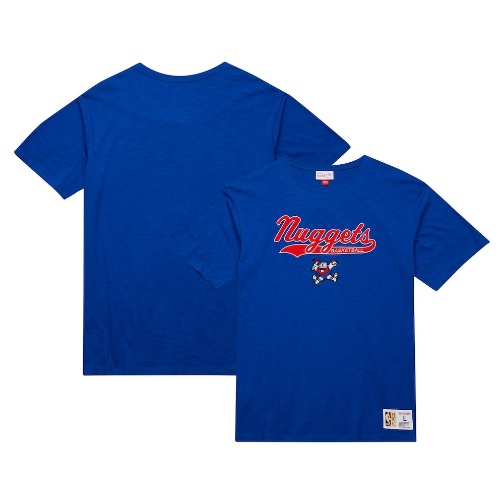 Mitchell & Ness Denver Nuggets Hardwood Classics Felt Applique Slub T-Shirt Royal
