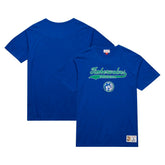 Mitchell & Ness Minnesota Timberwolves Hardwood Classics Felt Applique Slub T-Shirt Blue