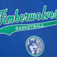 Mitchell & Ness Minnesota Timberwolves Hardwood Classics Felt Applique Slub T-Shirt Blue