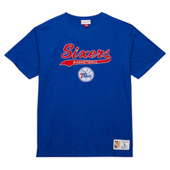 Mitchell & Ness Philadelphia 76ers Hardwood Classics Felt Applique Slub T-Shirt Royal