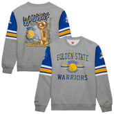 Mitchell & Ness Golden State Warriors Hardwood Classics All Over 4.0 Pullover Sweatshirt Heather Gray