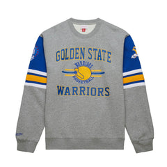 Mitchell & Ness Golden State Warriors Hardwood Classics All Over 4.0 Pullover Sweatshirt Heather Gray