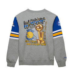 Mitchell & Ness Golden State Warriors Hardwood Classics All Over 4.0 Pullover Sweatshirt Heather Gray