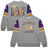 Mitchell & Ness Los Angeles Lakers Hardwood Classics All Over 4.0 Pullover Sweatshirt Heather Gray