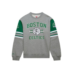 Mitchell & Ness Boston Celtics Hardwood Classics All Over 4.0 Pullover Sweatshirt Heather Gray