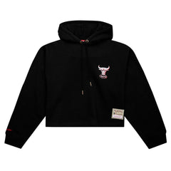 Mitchell & Ness Chicago Bulls Women's Hardwood Classics Cropped Pullover Hoodie Black